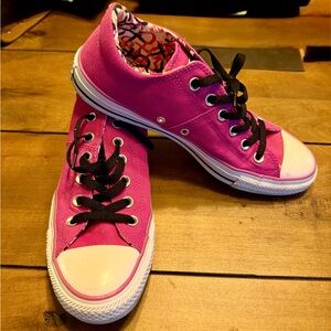 Converse Vibrant Pink Sneakers with Black Laces